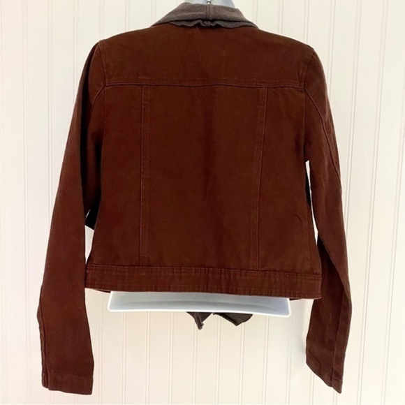 BKE Women's Denim Flyaway Jacket Maroon Size XS‎ - Picture 2 of 13